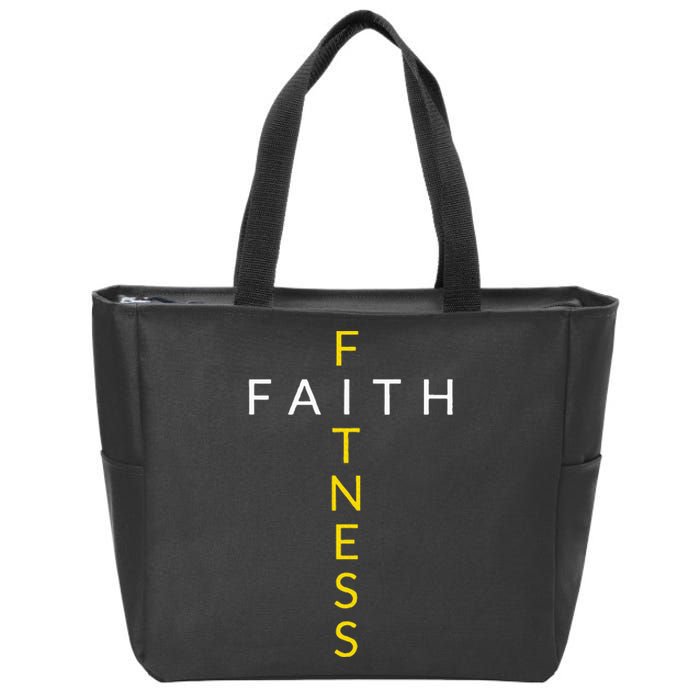 Faith Fitness Cross Christian Workout Modern Gym Zip Tote Bag