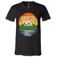 From Fayette County Alabama Vintage Sunset V-Neck T-Shirt