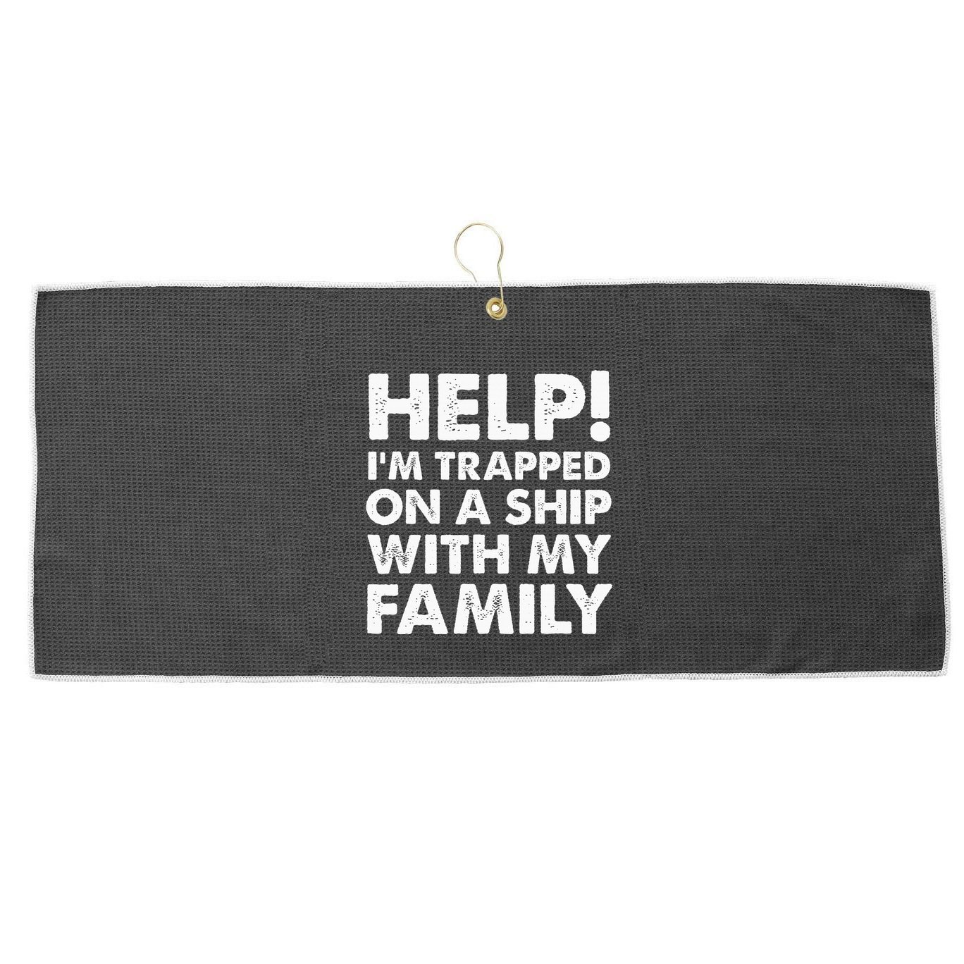 Funny Family Cruise Matching Vacation Cruising Large Microfiber Waffle Golf Towel