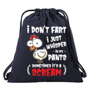 Funny Farting Chicken Lover I Dont Fart I Whisper In My Gift Drawstring Bag