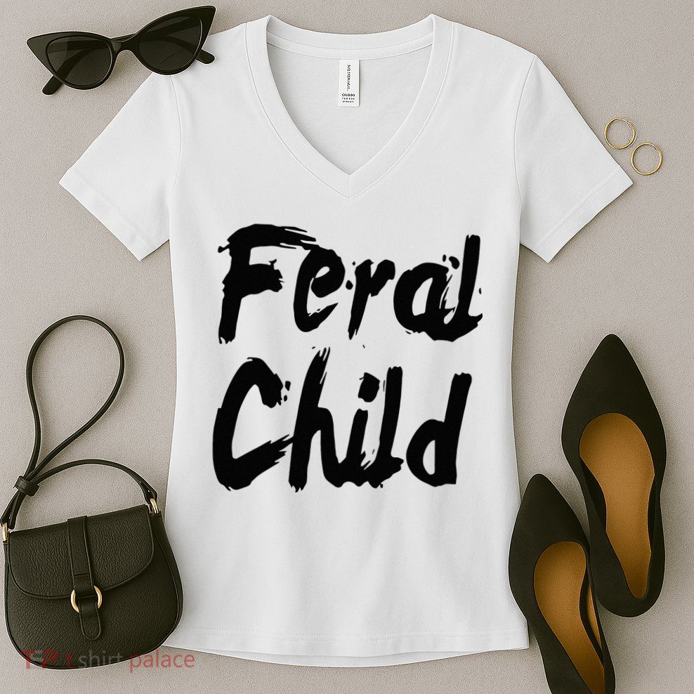 Famous Feral Child Genie Feral Child Women's V-Neck T-Shirt