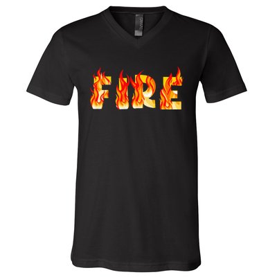 Funny Fire Couple DIY Costume Halloween Party V-Neck T-Shirt