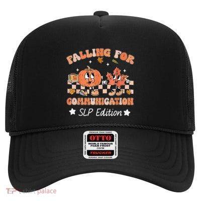 Falling For Communication Slp Edition Thanksgiving High Crown Mesh Back Trucker Hat
