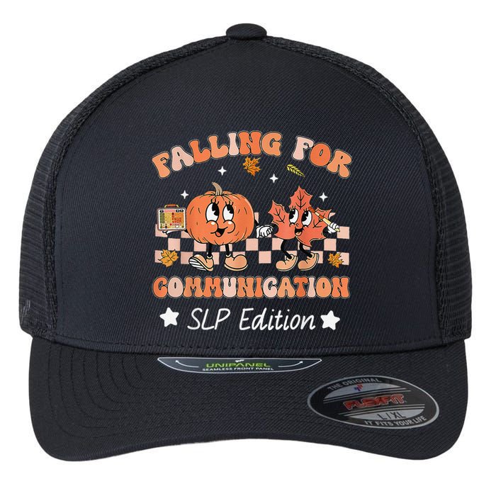 Falling For Communication Slp Edition Thanksgiving Flexfit Unipanel Trucker Cap