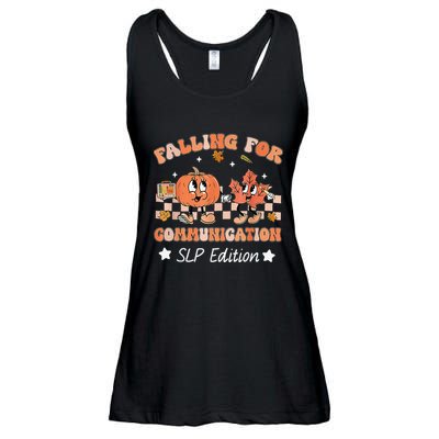 Falling For Communication Slp Edition Thanksgiving Ladies Essential Flowy Tank