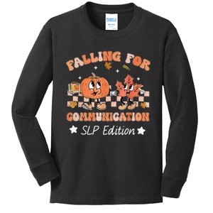 Falling For Communication Slp Edition Thanksgiving Kids Long Sleeve Shirt