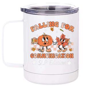 Falling For Communication Slp Edition Thanksgiving 12 oz Stainless Steel Tumbler Cup