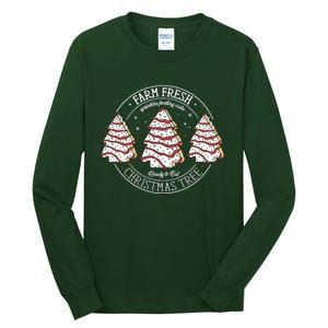 Farm Fresh Christmas Tree Cakes Funny ChristmasChristmas Gift Christmas In Ju Tall Long Sleeve T-Shirt