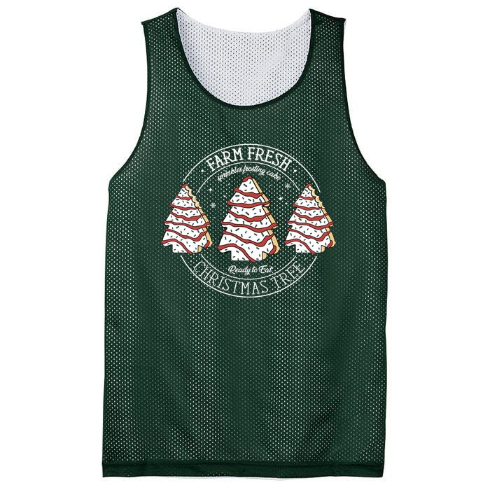 Farm Fresh Christmas Tree Cakes Funny ChristmasChristmas Gift Christmas In Ju Mesh Reversible Basketball Jersey Tank