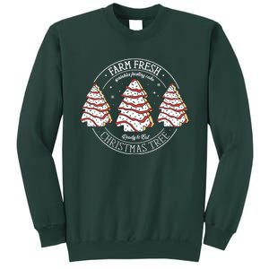 Farm Fresh Christmas Tree Cakes Funny ChristmasChristmas Gift Christmas In Ju Tall Sweatshirt