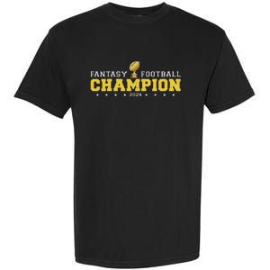 Fantasy Football Champion 2024 Shield Trophy Emblem Garment-Dyed Heavyweight T-Shirt