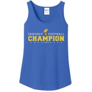 Fantasy Football Champion 2024 Shield Trophy Emblem Ladies Essential Tank