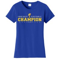 Fantasy Football Champion 2024 Shield Trophy Emblem Women's T-Shirt