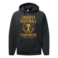 Fantasy Football Champion Funny FFL Draft Champ Performance Fleece Hoodie