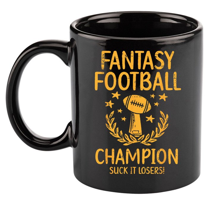 Fantasy Football Champion Funny FFL Draft Champ 11oz C Handle Ceramic Mug
