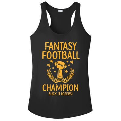 Fantasy Football Champion Funny FFL Draft Champ Ladies PosiCharge Competitor Racerback Tank