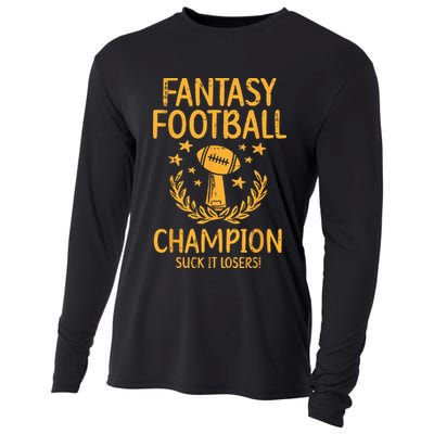 Fantasy Football Champion Funny FFL Draft Champ Cooling Performance Long Sleeve Crew