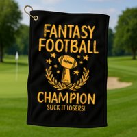 Fantasy Football Champion Funny FFL Draft Champ Golf Towel