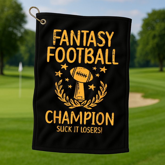 Fantasy Football Champion Funny FFL Draft Champ Golf Towel