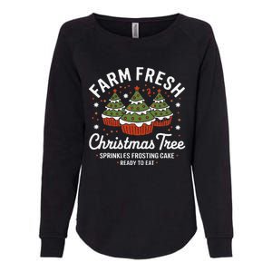 Farm Fresh Christmas Tree Cakes Funny Tree Farm Xmas Pajamas Womens California Wash Sweatshirt