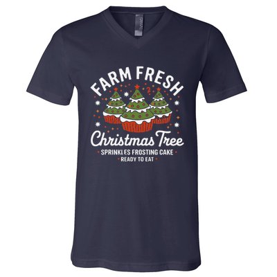 Farm Fresh Christmas Tree Cakes Funny Tree Farm Xmas Pajamas V-Neck T-Shirt