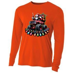 Funny Farm Christmas Tractor Xmas Santa Tractor Lovers Gift Cooling Performance Long Sleeve Crew