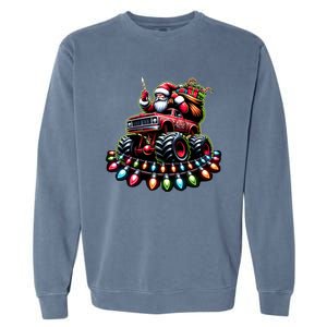 Funny Farm Christmas Tractor Xmas Santa Tractor Lovers Gift Garment-Dyed Sweatshirt