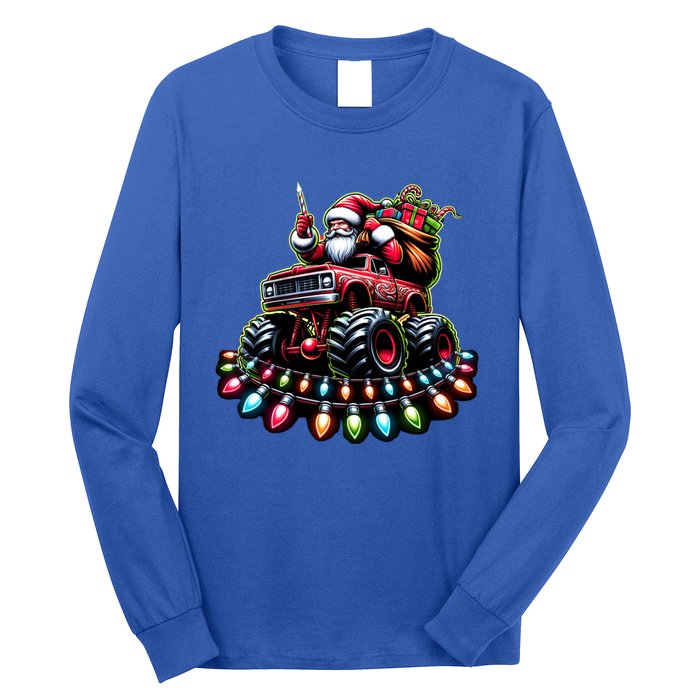 Funny Farm Christmas Tractor Xmas Santa Tractor Lovers Gift Long Sleeve Shirt