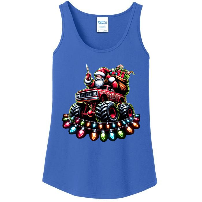 Funny Farm Christmas Tractor Xmas Santa Tractor Lovers Gift Ladies Essential Tank