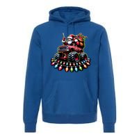 Funny Farm Christmas Tractor Xmas Santa Tractor Lovers Gift Premium Hoodie