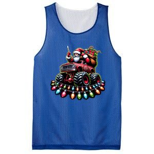 Funny Farm Christmas Tractor Xmas Santa Tractor Lovers Gift Mesh Reversible Basketball Jersey Tank