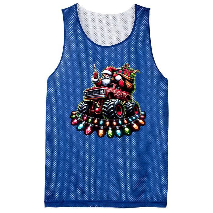 Funny Farm Christmas Tractor Xmas Santa Tractor Lovers Gift Mesh Reversible Basketball Jersey Tank