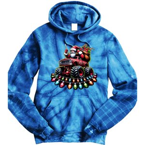 Funny Farm Christmas Tractor Xmas Santa Tractor Lovers Gift Tie Dye Hoodie