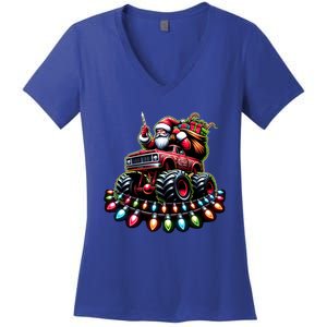 Funny Farm Christmas Tractor Xmas Santa Tractor Lovers Gift Women's V-Neck T-Shirt