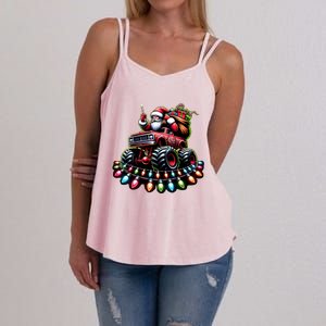 Funny Farm Christmas Tractor Xmas Santa Tractor Lovers Gift Women's Strappy Tank