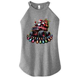 Funny Farm Christmas Tractor Xmas Santa Tractor Lovers Gift Women's Perfect Tri Rocker Tank