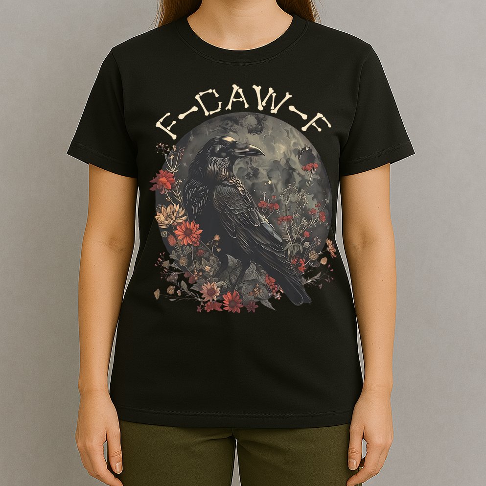 Funny F Caw F Raven Bird Saying Graphic T-Shirt