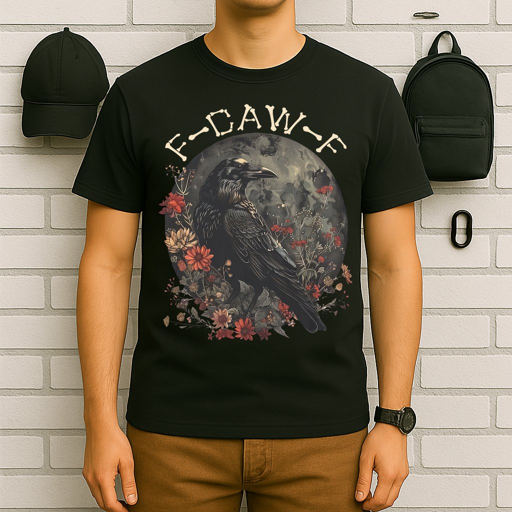 Funny F Caw F Raven Bird Saying Graphic T-Shirt