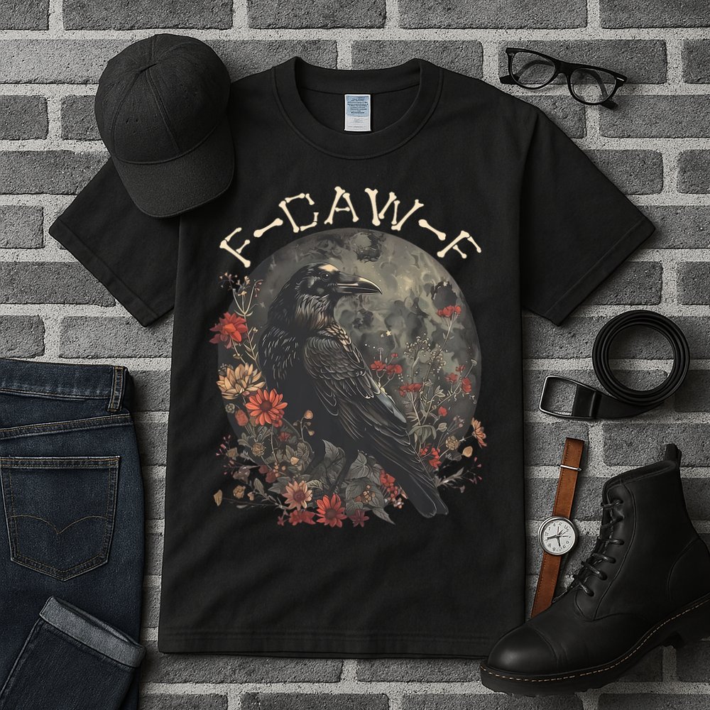 Funny F Caw F Raven Bird Saying Graphic Tall T-Shirt