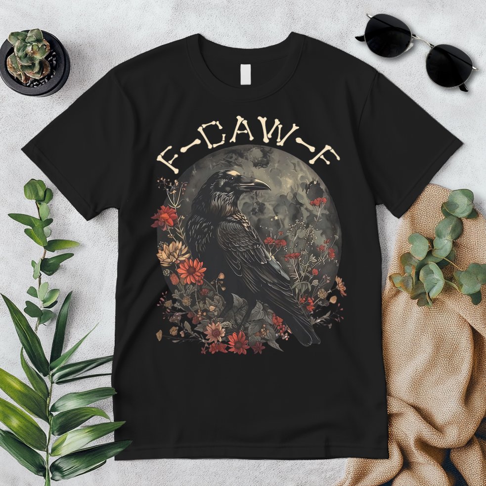 Funny F Caw F Raven Bird Saying Graphic Premium T-Shirt