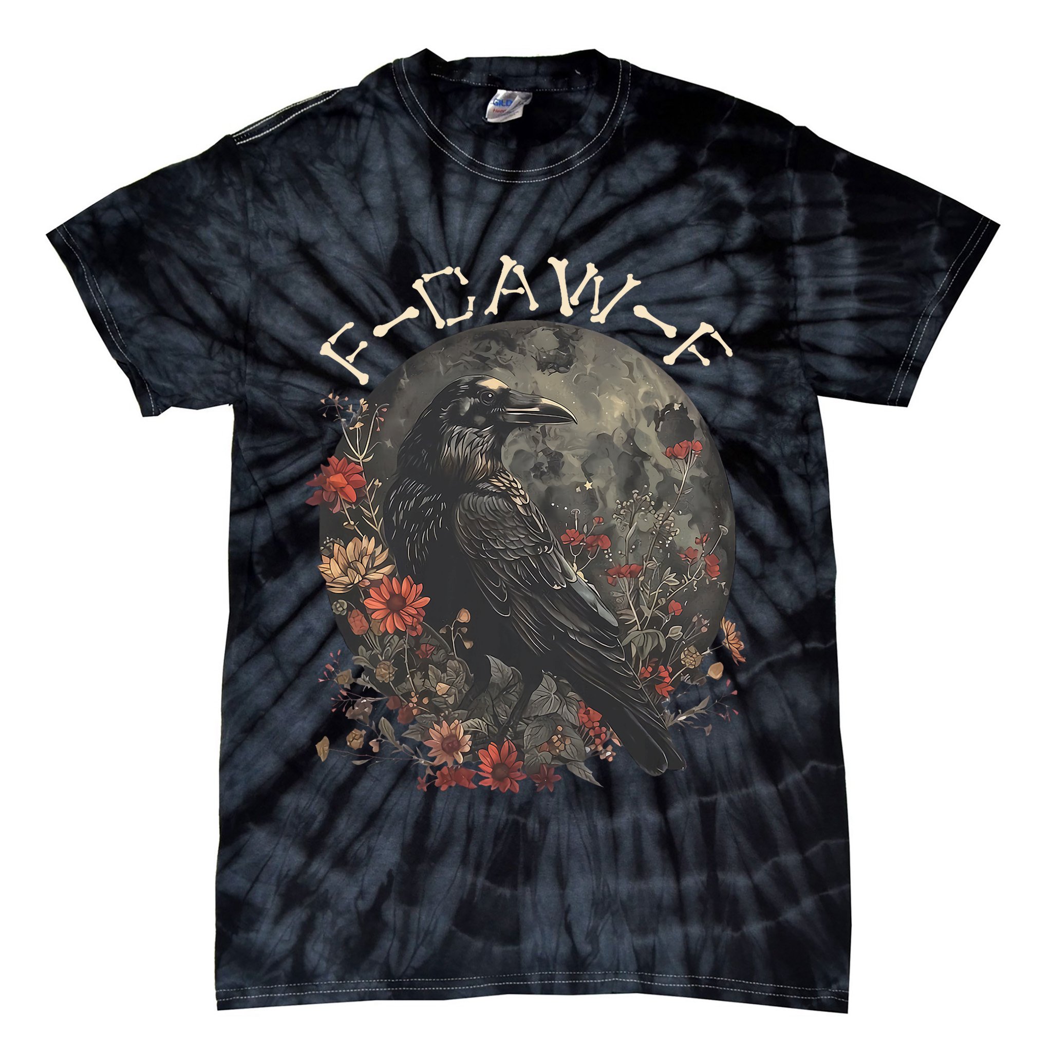 Funny F Caw F Raven Bird Saying Graphic Tie-Dye T-Shirt