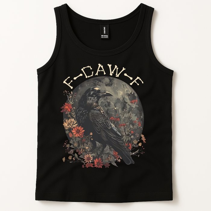 Funny F Caw F Raven Bird Saying Graphic Tank Top