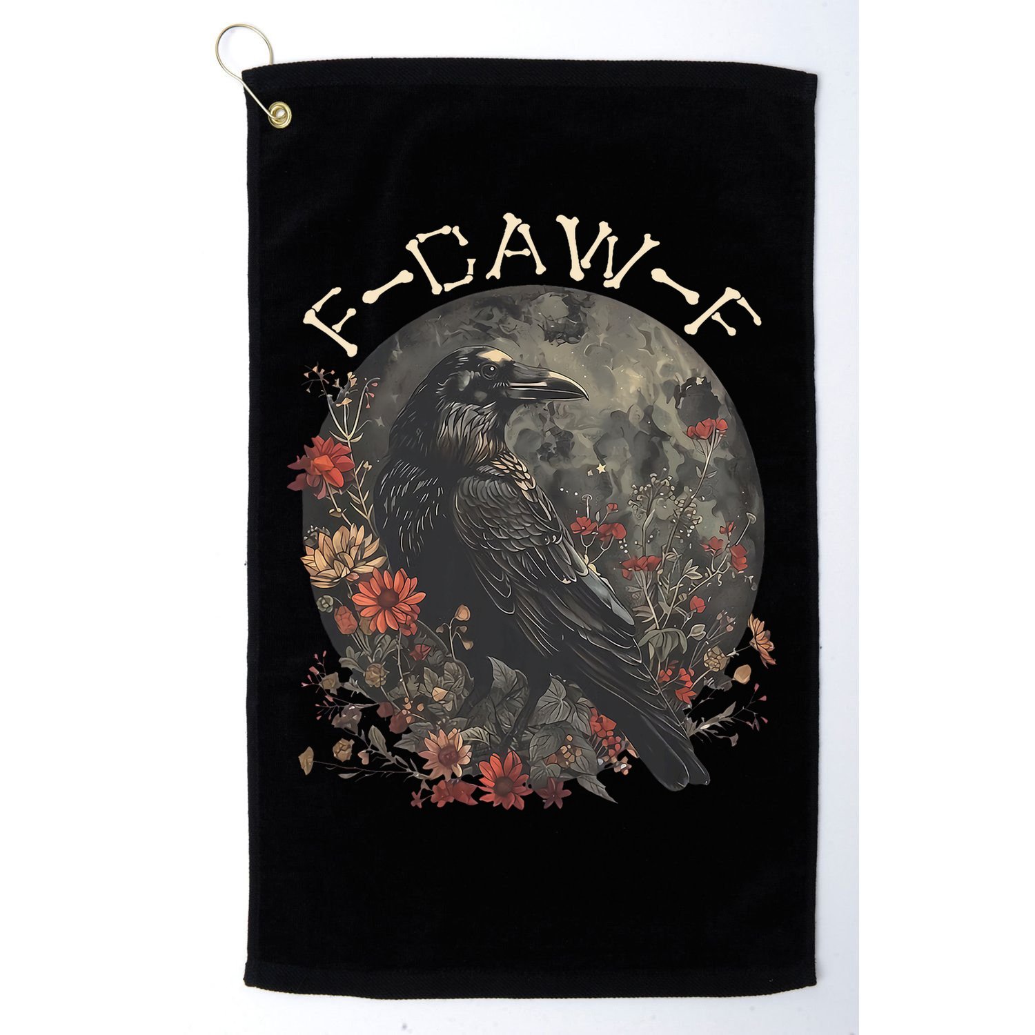 Funny F Caw F Raven Bird Saying Graphic Golf Towel