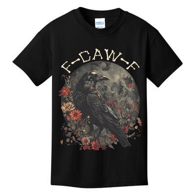 Funny F Caw F Raven Bird Saying Graphic Kids T-Shirt