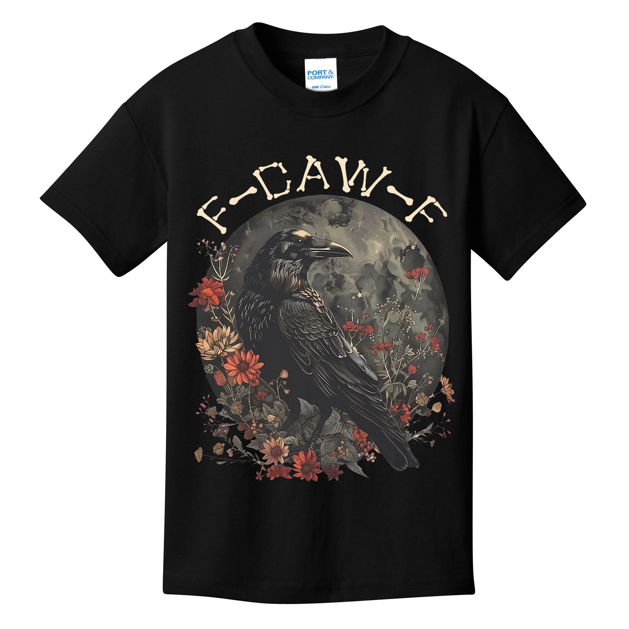 Funny F Caw F Raven Bird Saying Graphic Kids T-Shirt