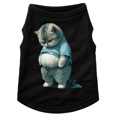 Funny Fat Cat Art Design Fat Kitten Cat Lover Doggie Tank