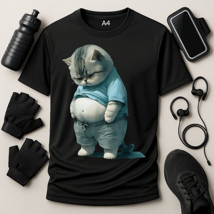 Funny Fat Cat Art Design Fat Kitten Cat Lover Performance Shirt