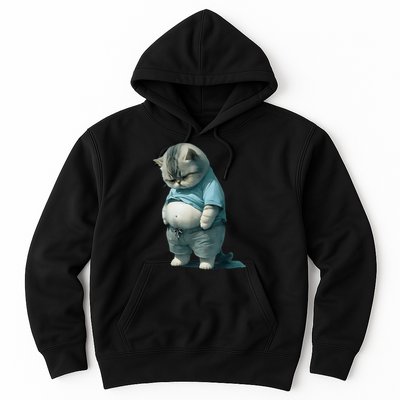 Funny Fat Cat Art Design Fat Kitten Cat Lover Hoodie