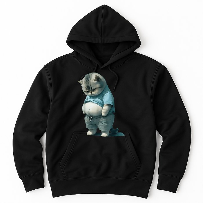 Funny Fat Cat Art Design Fat Kitten Cat Lover Hoodie