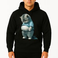 Funny Fat Cat Art Design Fat Kitten Cat Lover Hoodie